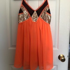 Neon Orange Party Dress
